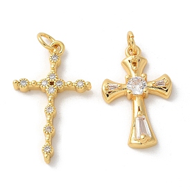 Латунные микро проложить кубического циркония подвески, без кадмия, без никеля и без свинца, крест прелести, с целью перехода в кольце