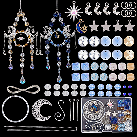 Наборы для самостоятельного изготовления подвесного ловца солнца в виде солнца и луны, в том числе разъемы для стеклянных звеньев, железные филигранные столярные ссылки, Стеклянные бусины