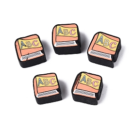 Back to School Handmade Polymer Clay Beads, Book & Letter ABC