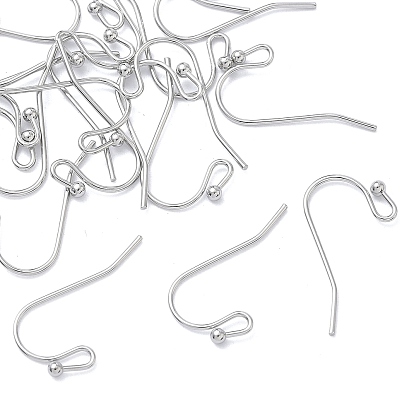 SHEGRACE Brass Earring Hooks, with Loop, Cadmium Free & Nickel Free & Lead Free, Long-Lasting Plated, Shepherd's Hook Ear Wire