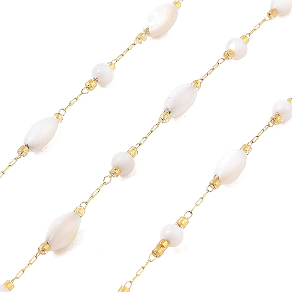 Ионное покрытие (ip) 304 цепи для канцелярских скрепок из нержавеющей стали, пайки, с стеклянные бусы, лошадиный глаз 