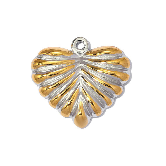 Два тона 304 из нержавеющей стали подвески, сердце прелести, ионное покрытие (ip), зеркальная полировка