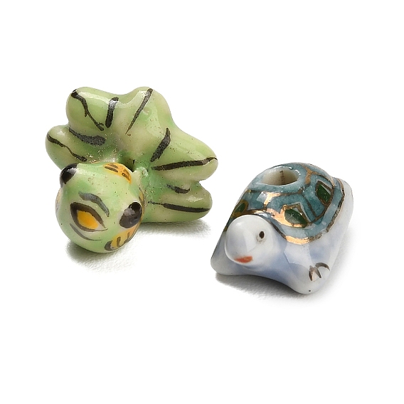 Фарфоровые бусины ручной работы, ручная роспись