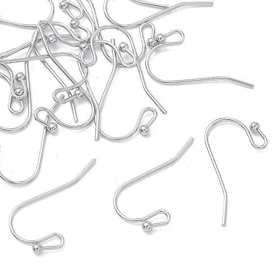 SHEGRACE Brass Earring Hooks, with Loop, Cadmium Free & Nickel Free & Lead Free, Long-Lasting Plated, Shepherd's Hook Ear Wire