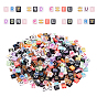500Pcs Acrylic Multi-Strand Links, Rectangle with Mixed Letter