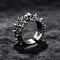 Alloy Skull Rivet Cuff Open Rings