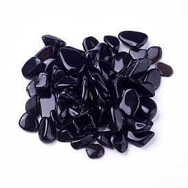Natural Obsidian Beads, Undrilled/No Hole, Chips