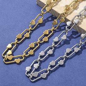 304 Овальные сердечки из нержавеющей стали для женщин