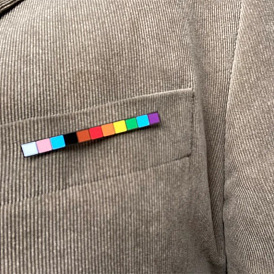 Rainbow Color Pride Flag Rectangle Enamel Pin, Electrophoresis Black Alloy Brooch for Backpack Clothes