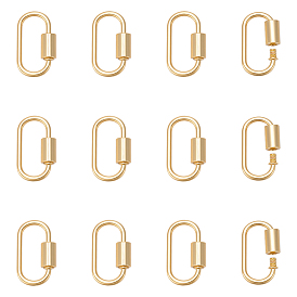 12шт. подвески-замки с винтовым карабином из сплава, овальные