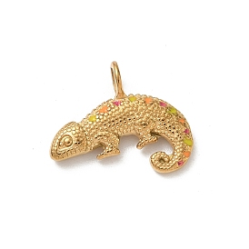 304 подвески из нержавеющей стали, с эмалью, ящерица
