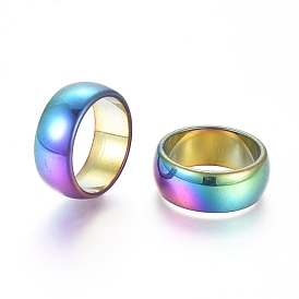 Non-magnetic Synthetic Hematite Rings, PVD Vacuum Plating