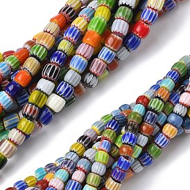 Бусины в форме шеврона из стекла миллефиори ручной работы, баррель