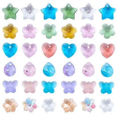 Transparent Glass Pendant, Mixed Shape