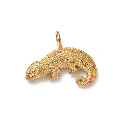 304 подвески из нержавеющей стали, с эмалью, ящерица