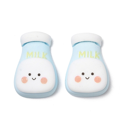 Opaque Resin Cabochons Accessories, Milk Bottle