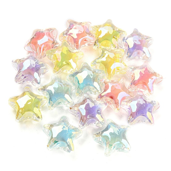 Transparent Acrylic Beads, Bead in Bead, Star