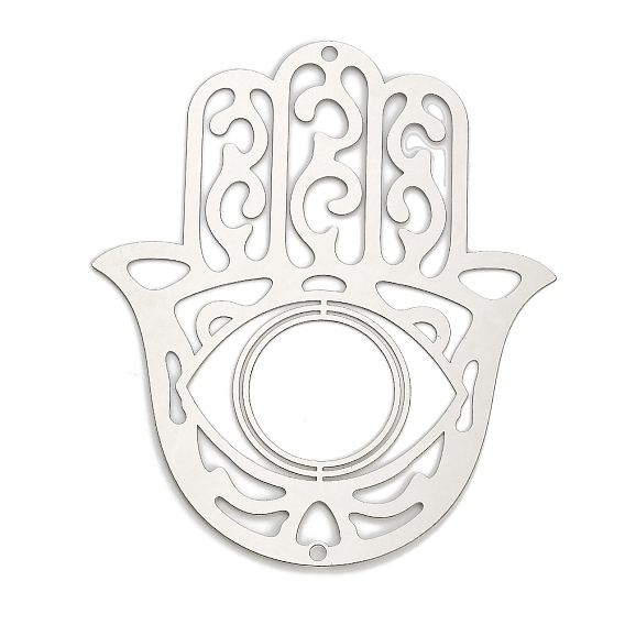 201 подвески для соединителей из нержавеющей стали, вырезанные лазером, хамса хэнд линкс, гравированные металлические украшения, не тускнеет