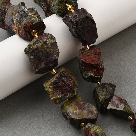 Необработанные грубые натуральные нити бусин из драконьей крови, самородки, с бисером