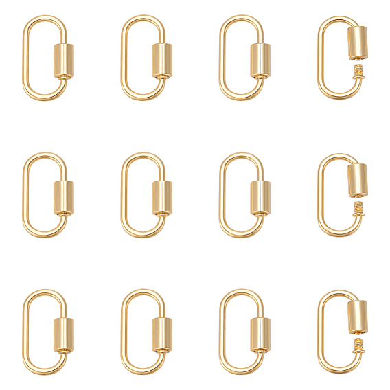 12шт. подвески-замки с винтовым карабином из сплава, овальные