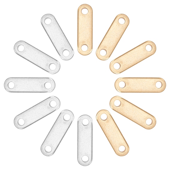Unicraftale 304 Stainless Steel Chain Tabs, Chain Extender Connectors, Oval