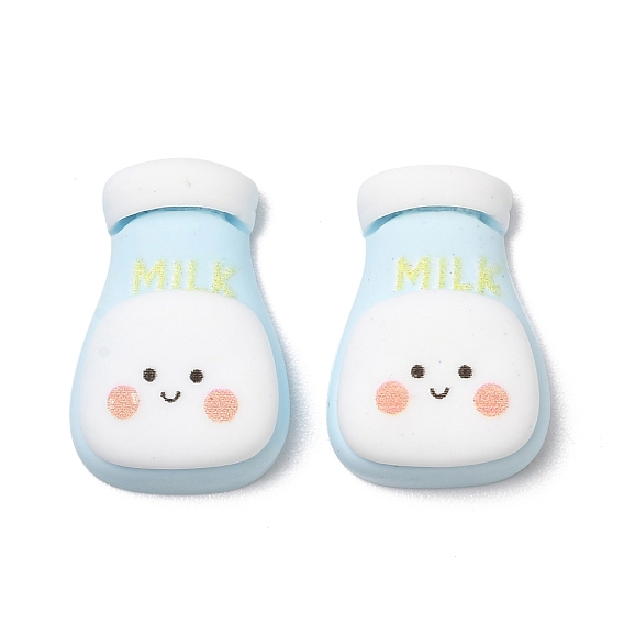 Opaque Resin Cabochons Accessories, Milk Bottle