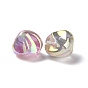 UV Plating Rainbow Iridescent ABS Plastic Glitter Beads, Nuggets