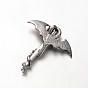 304 Stainless Steel Rhinestone Pendants, Sword with Dragon