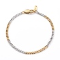 304 Stainless Steel Curb Chain Bracelets, with Lobster Claw Clasps