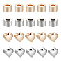 32 шт. 4 стили латунные бусины-проставки, Сердце и колонки
