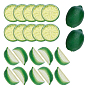 22шт. 3 стили пластик, имитация лимона, имитация фруктов, для витрин и фото реквизита