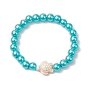 4 шт. 4 цвета, окрашенные летом синтетические бирюзовые черепаховые браслеты, пляжные круглые стеклянные жемчужные эластичные браслеты для женщин