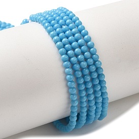 Synthetic Turquoise Dyed Beads Strands, Round