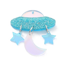 Acrylic Pendants, with Moon and Star