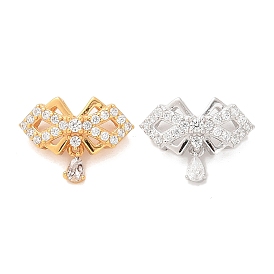 925 бант из стерлингового серебра с прозрачным кубическим цирконием и каплевидными многорядными звеньями