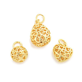 Латунные подвески, полый, стойки покрытие, долговечный, без свинца и без кадмия, с целью перехода в кольце, золотые