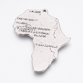 304 Stainless Steel Pendants, Map with Word