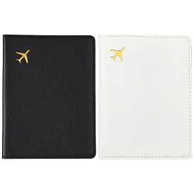 2Pcs 2 Colors PVC Passport Protector Covers, Rectangle