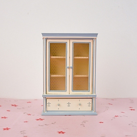 Décorations d'affichage de bibliothèque en bois miniature ouvrable, pour maison de poupée, rectangle