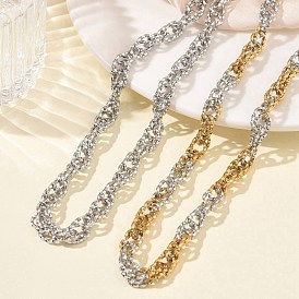6MM 304 Stainless Steel Textured Rope Chain Necklaces