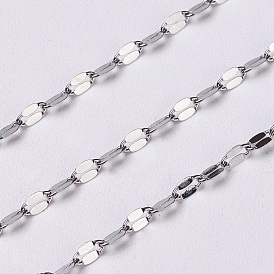 304 Stainless Steel Cable Chains, Dapped Chains, Decorative Chains, Soldered, with Flat Oval Connector