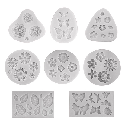 Food Grade Silicone Molds, Fondant Molds, For DIY Cake Decoration, Chocolate, Candy, Flower/ Butterfly/Insect/Leaf Pattern