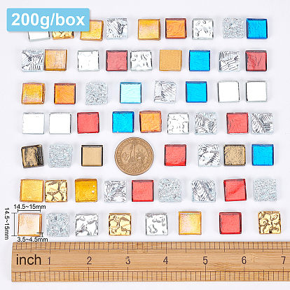 Olycraft Glass Cabochons, Mosaic Tiles, for Home Decoration or DIY Crafts, Square