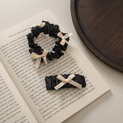 Princess Black and White Folded Hairband Bow - Lolita Headwear, Sweet and Cute.