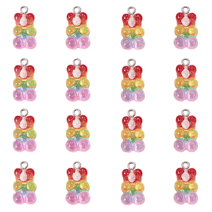 Смола с подвесками из золотой фольги, с железом найти, медведь