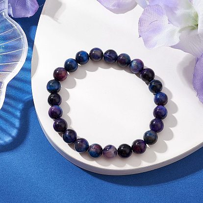 Натуральные радужные круглые бусины тигрового глаза эластичные браслеты для женщин и мужчин