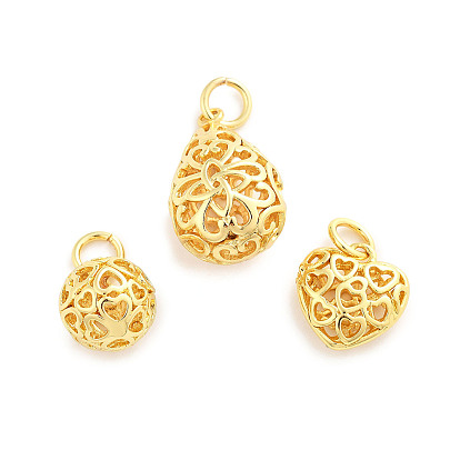 Латунные подвески, полый, стойки покрытие, долговечный, без свинца и без кадмия, с целью перехода в кольце, золотые