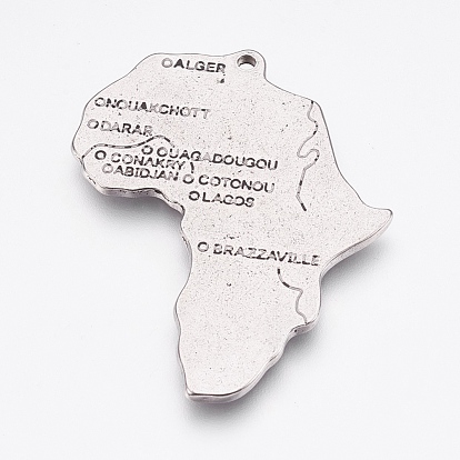 304 Stainless Steel Pendants, Map with Word