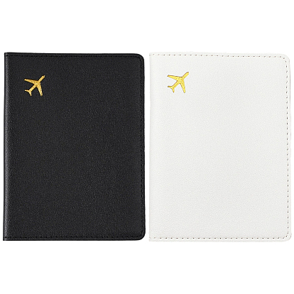 2Pcs 2 Colors PVC Passport Protector Covers, Rectangle