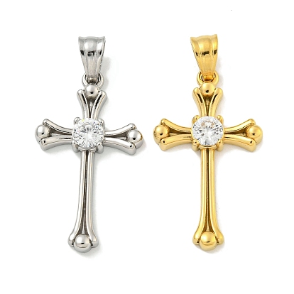 304 кубический стальные подвески из нержавеющей диоксида циркония, крест очарование